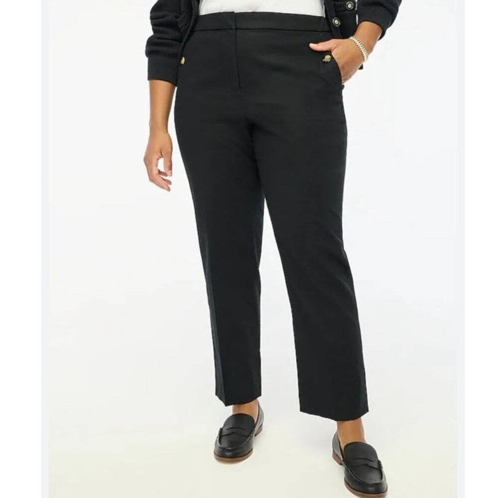 J. CREW Women's EUC Linen-Cotton Sailor Pants Black | Size 20
